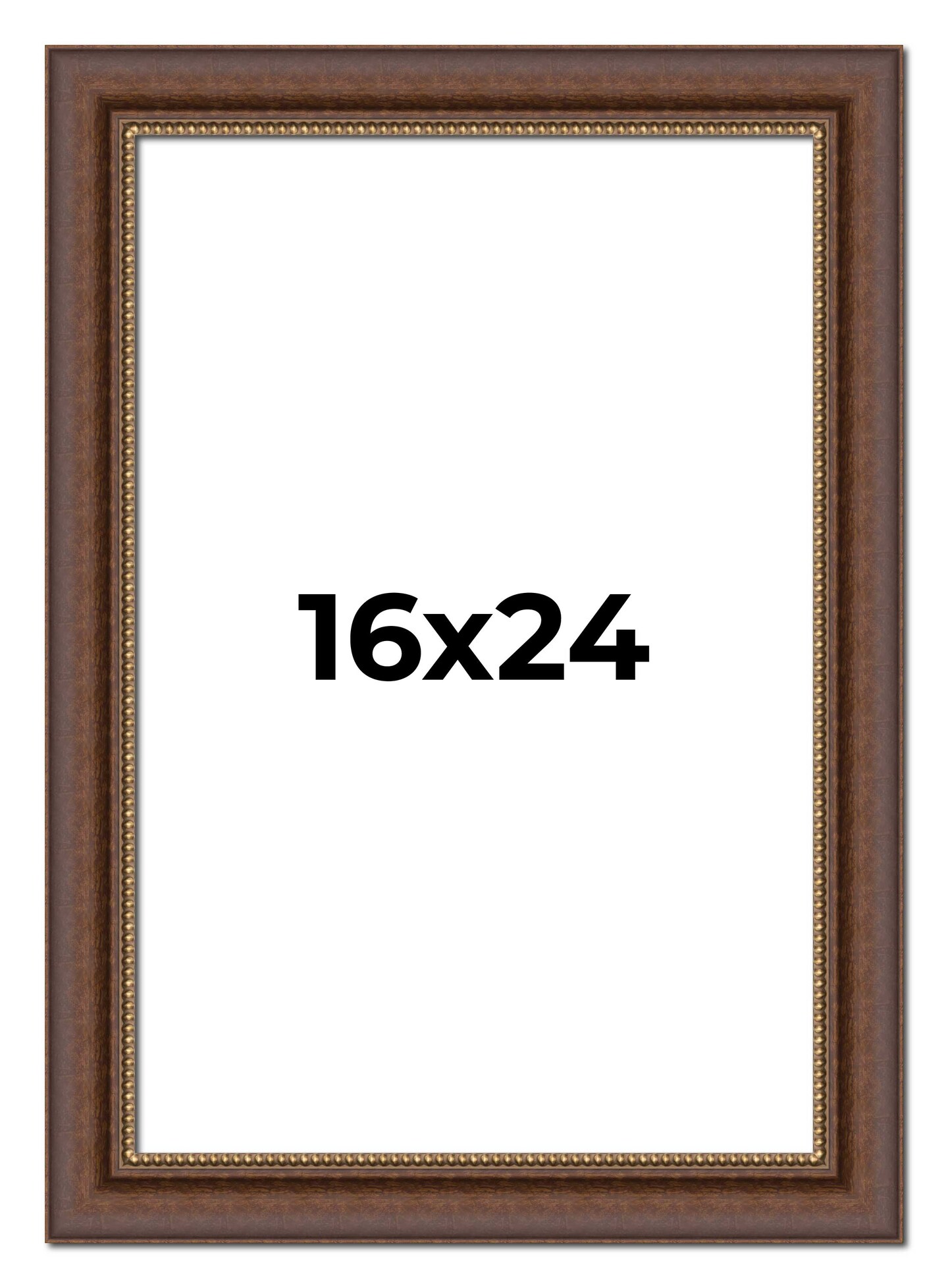 16x24 Traditional Brown Picture Frame - UV Acrylic, Foam Board Backing, Hanging Hardware