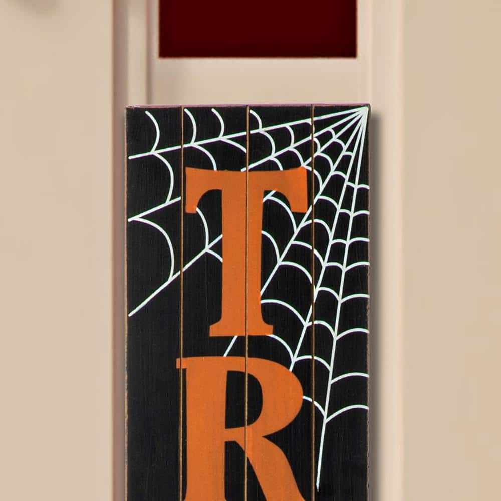 59.68 Inch H Wooden Trick Or Treat Porch Sign Halloween Decoration