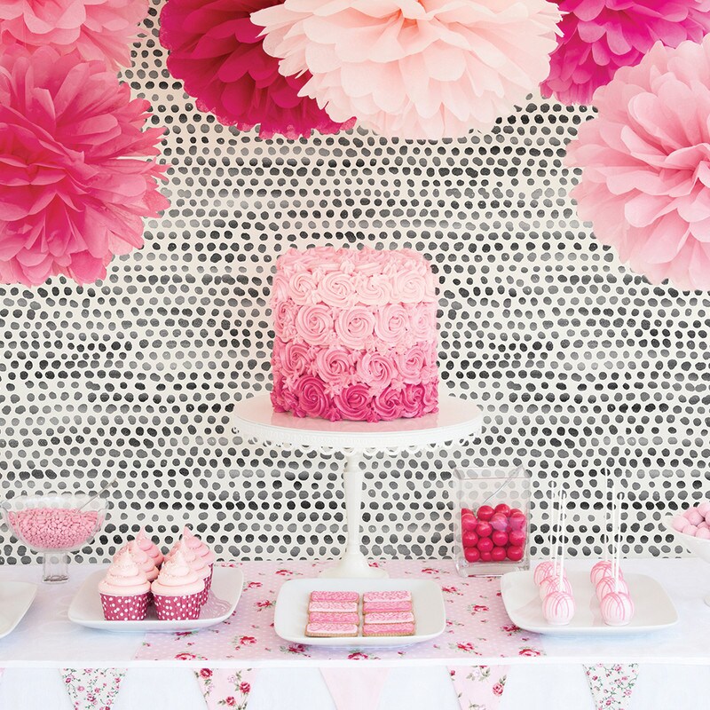 Tempaper Moire Dots Peel and Stick Wallpaper Black/White
