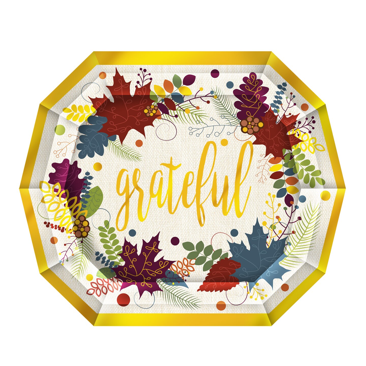 Beistle 6&#xBC;in. x 7&#xBD;in. Friendsgiving Dessert Plates - 12 Pack