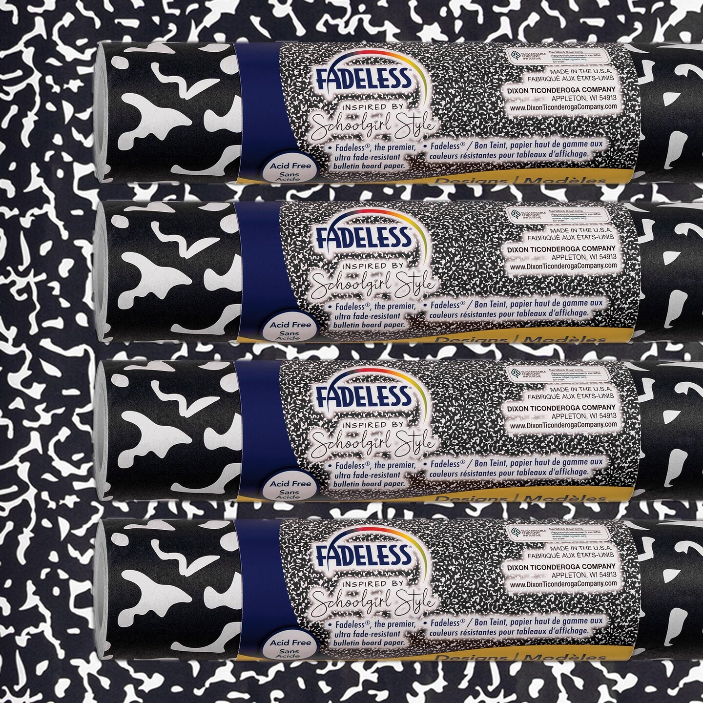 Schoolgirl Style Bulletin Board Paper, 48&#x22; x 12&#x27;, Senior Year, 4 Rolls