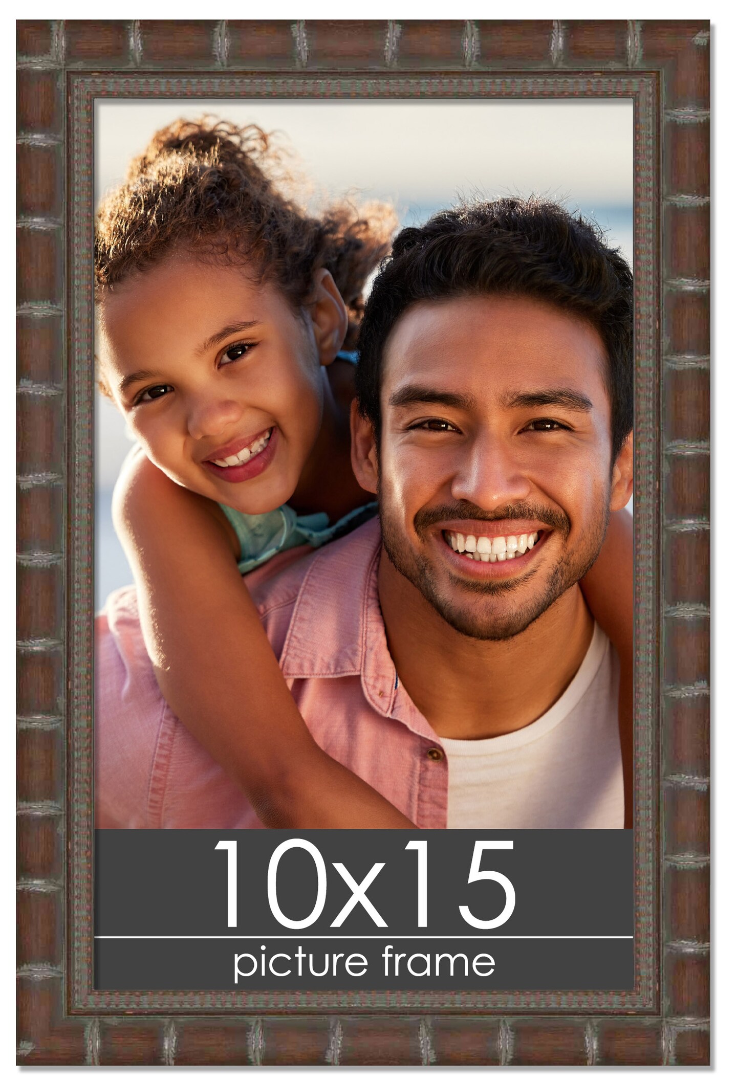 10x15 Brown Modern Bamboo Picture Frame - UV Acrylic, Foam Board