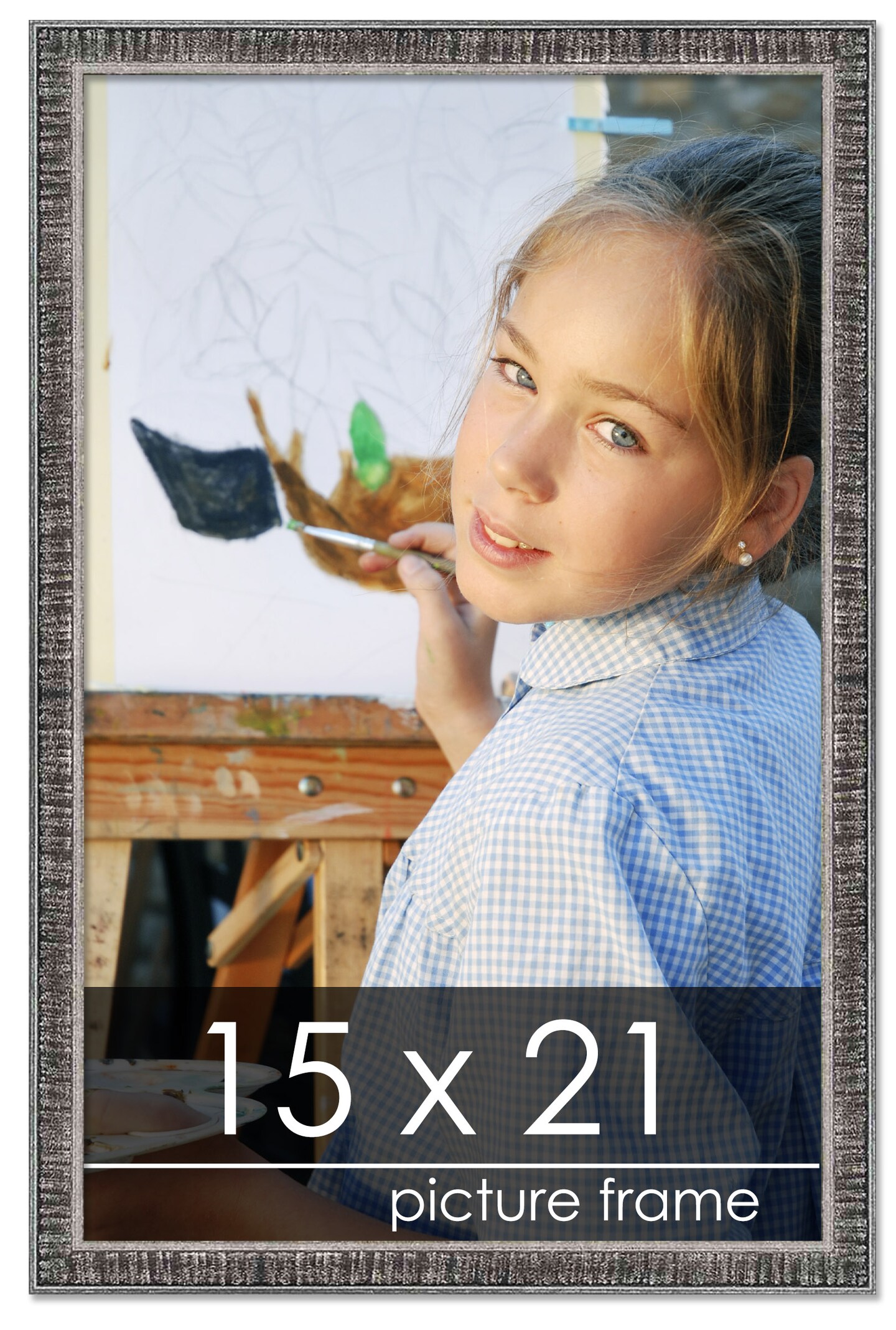 Textured Black Picture Frame - UV Acrylic, Foam Board Backing, Hanging Hardware