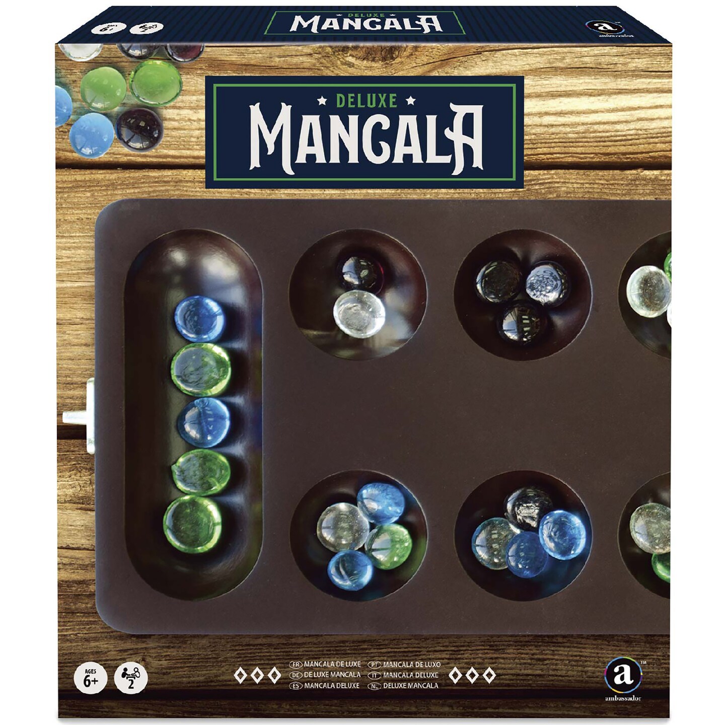 Merchant Ambassador Craftsman Deluxe Wood Mancala Game Set
