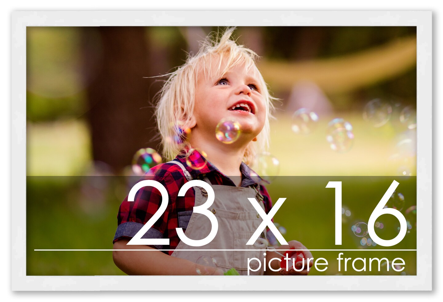 Classic Modern White Picture Frame - UV Acrylic, Backing Board, Hanging Hardware Included