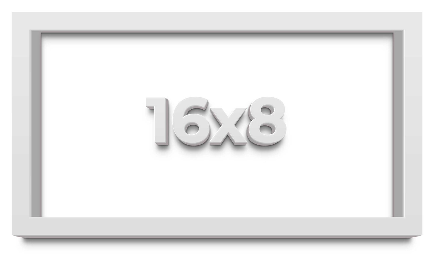 Panoramic Shadow Box 1" Depth White Picture Frame - UV Acrylic, Backing, Hanging Hardware