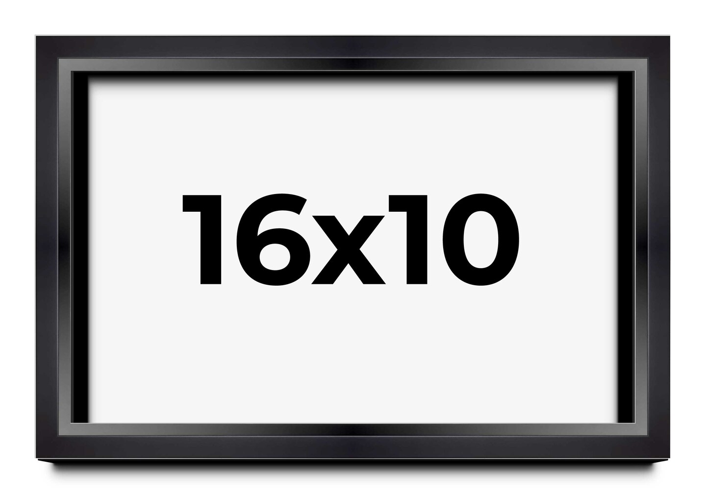 16x10 Modern Shadow Box 1.5" Depth Black Picture Frame - UV Acrylic, Backing, Hanging Hardware