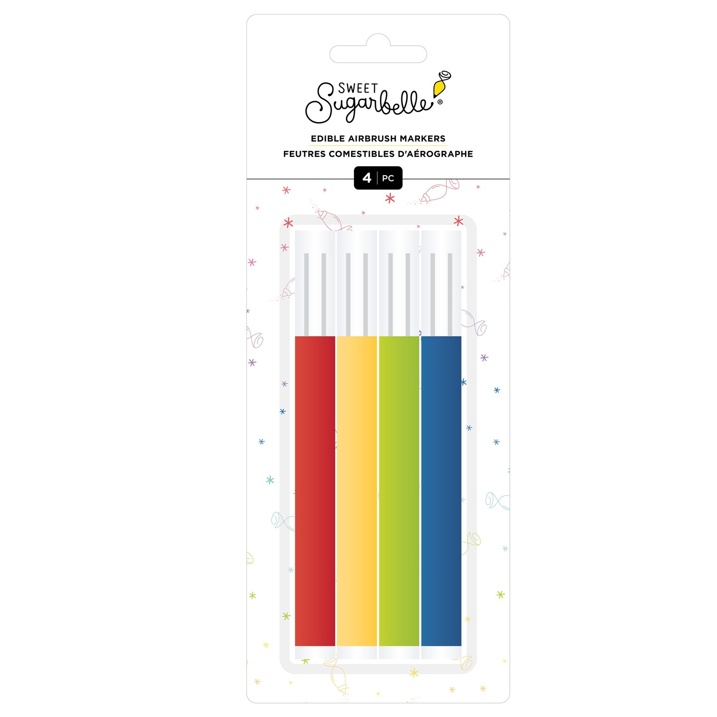 Sweet Sugarbelle Edible Airbrush Markers 4/Pkg-Red, Yellow, Green And Blue