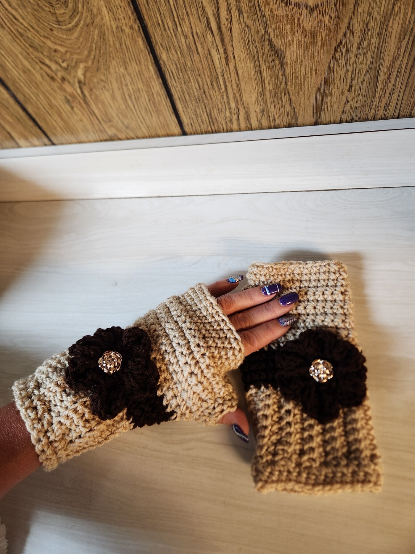 Handmade • Crochet Set • Headband & Fingerless Gloves • Brown Shades • W… il_340x270.3587259874_7ztu.jpg main image 4