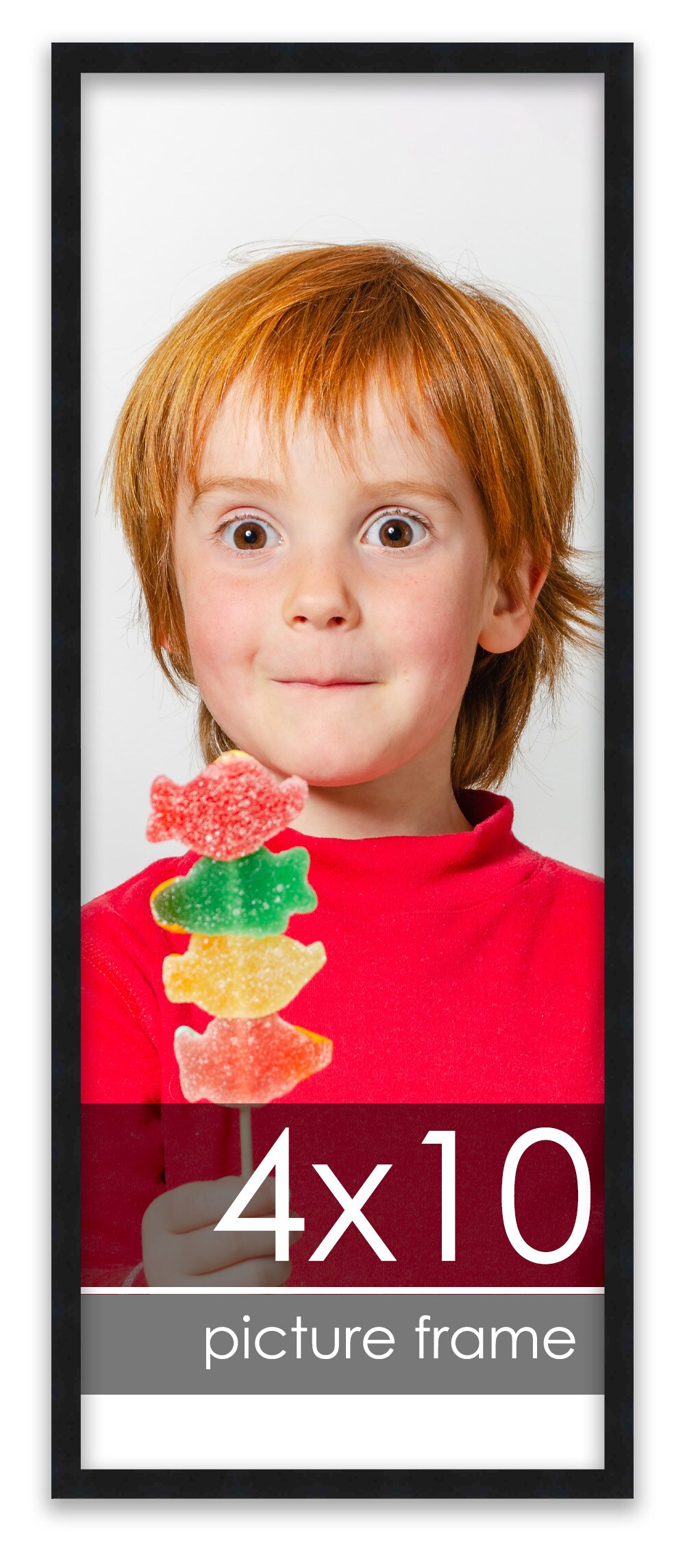 4x10 Solid Wood Picture Frame with UV-Resistant Acrylic &#x26; Acid-Free Backing, Available in 6 Finishes: Matte Black, Matte White, Metallic Bronze, Silver, Natural Wood Grain &#x26; Mahogany