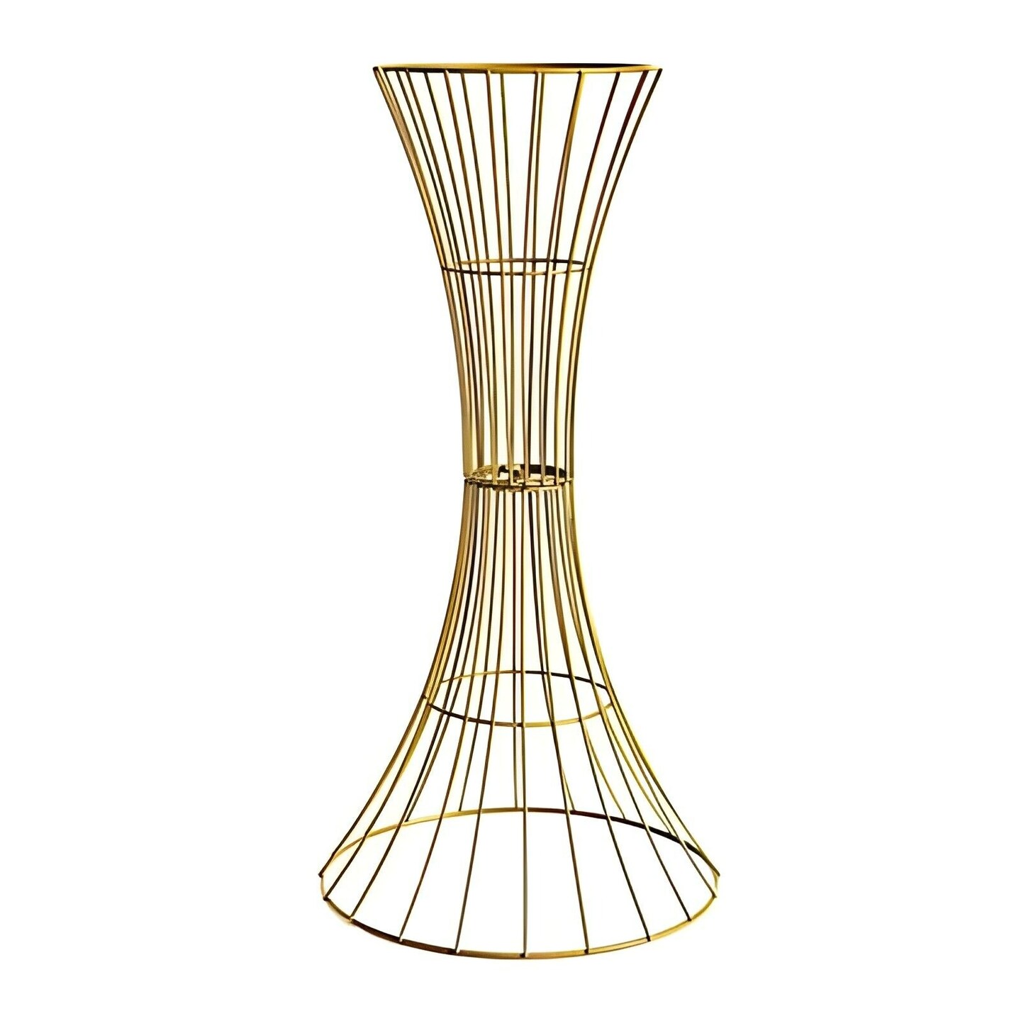 36&#x22; Gold Reversible Trumpet Metal Flower Stand Pedestal Centerpiece Party Events