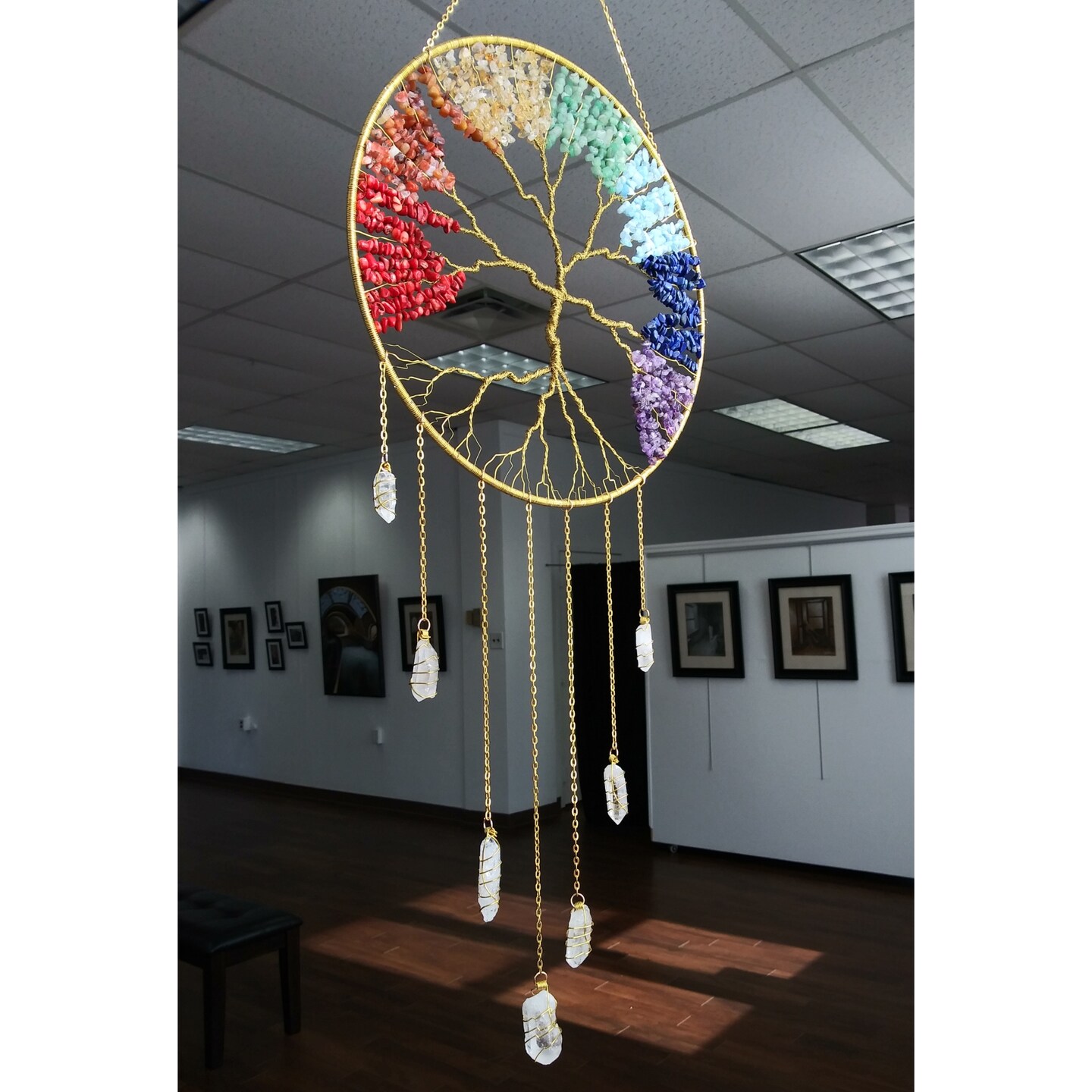 Rainbow Pride Chakra Tree of Life Sun Catcher-Handmade Rainbow