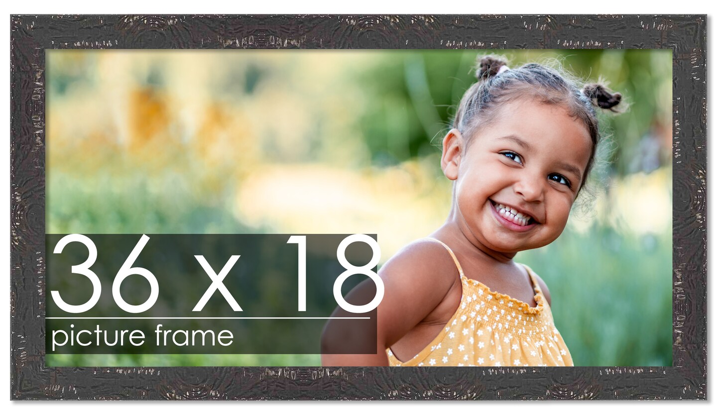 Panoramic Shabby Chic Black Picture Frame - UV Acrylic, Foam Board Backing, Hanging Hardware
