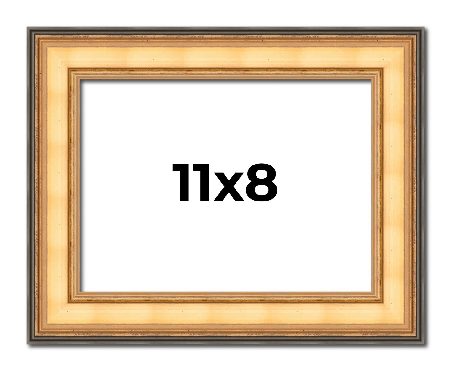 8x11 Traditional Picture Frame with UV-Resistant Acrylic &#x26; Acid Free Backing, Available in 3 Finishes - Black, Brown, Gold