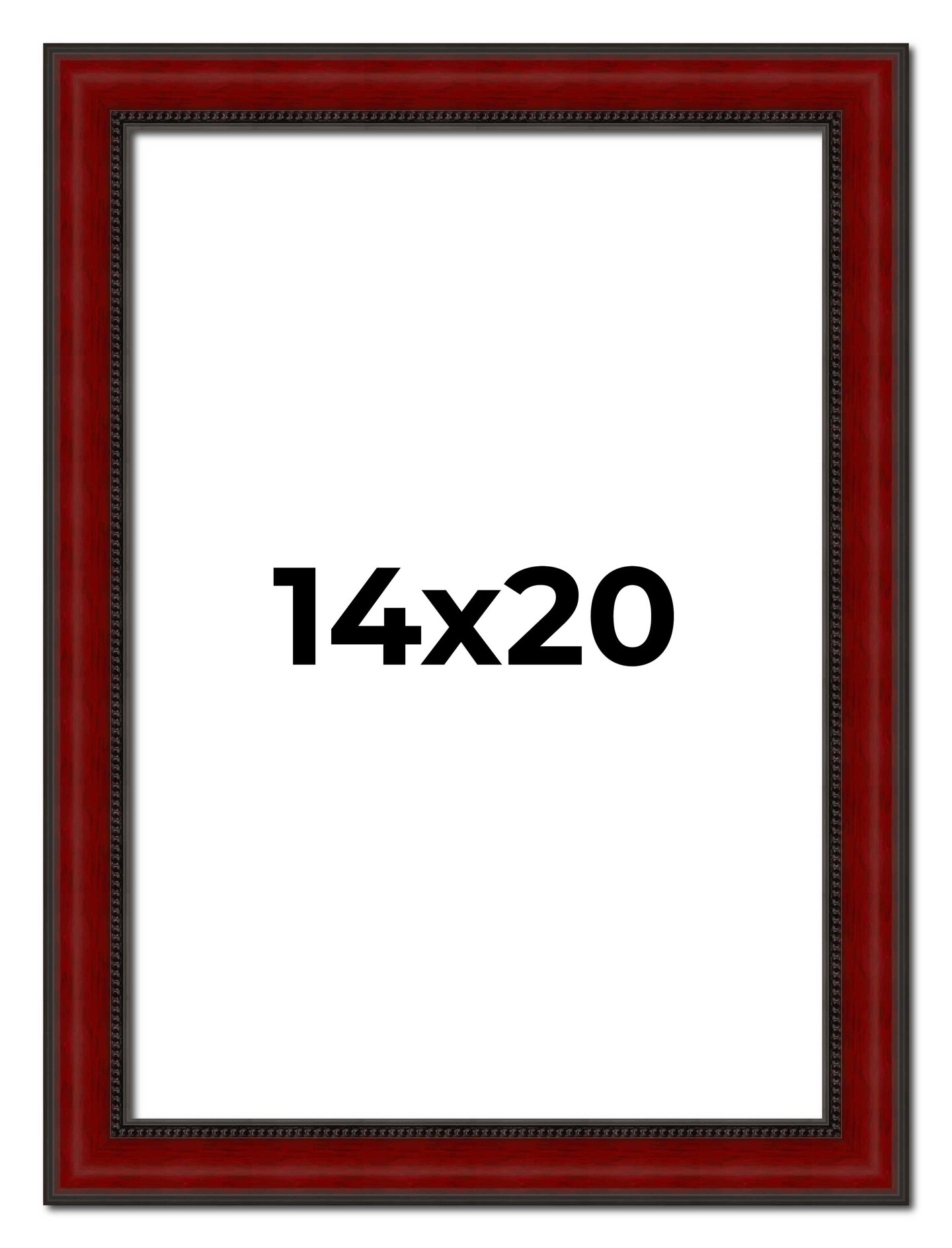 14x20 Weathered Red Picture Frame - UV Acrylic, Foam Board Backing, Hanging Hardware