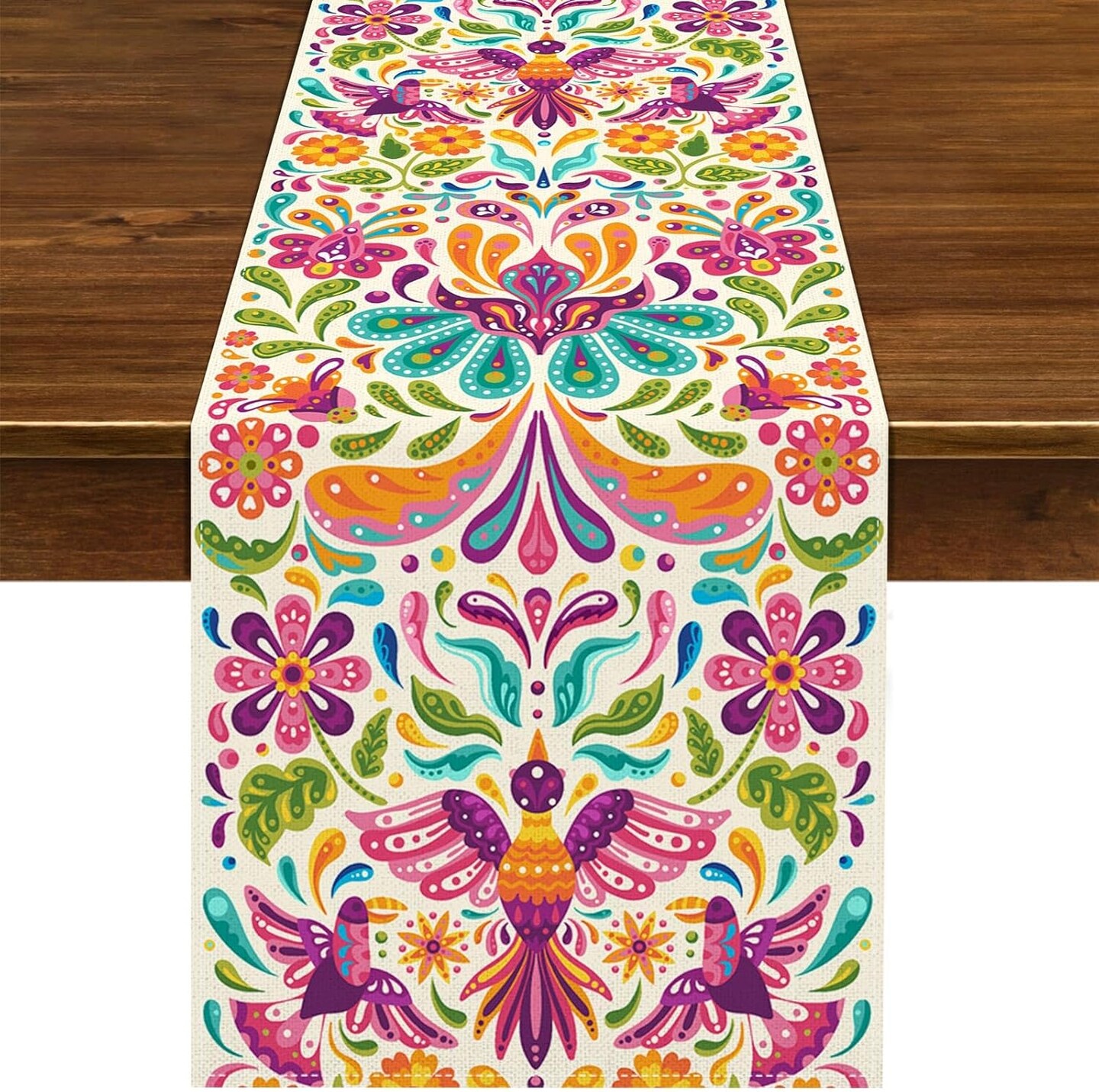 Dia De Los Muertos Table Runner 108Inches Long Day of The Dead Decorations Mexican Fiesta Party Supply Island Altar Ofrenda Decor