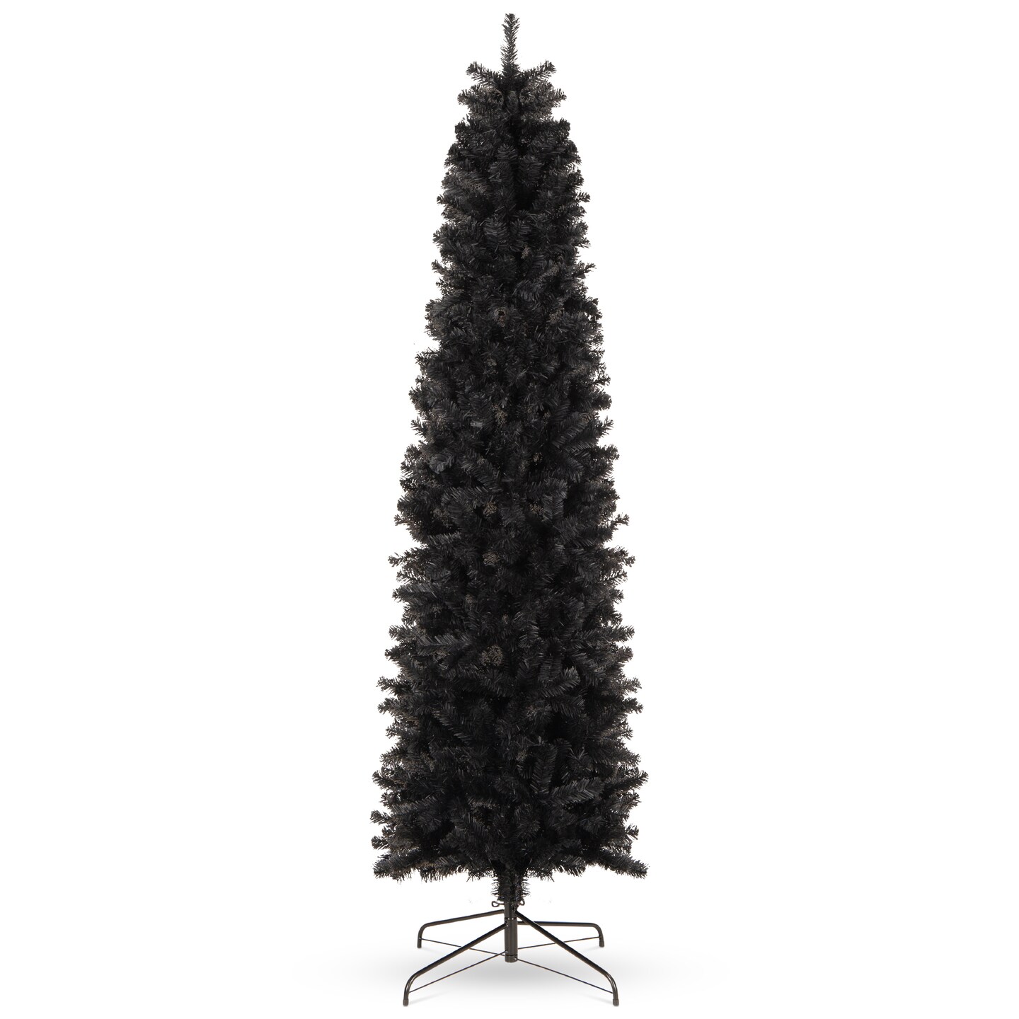 Best Choice Products Black Artificial Holiday Christmas Pencil Tree w/ Metal Base