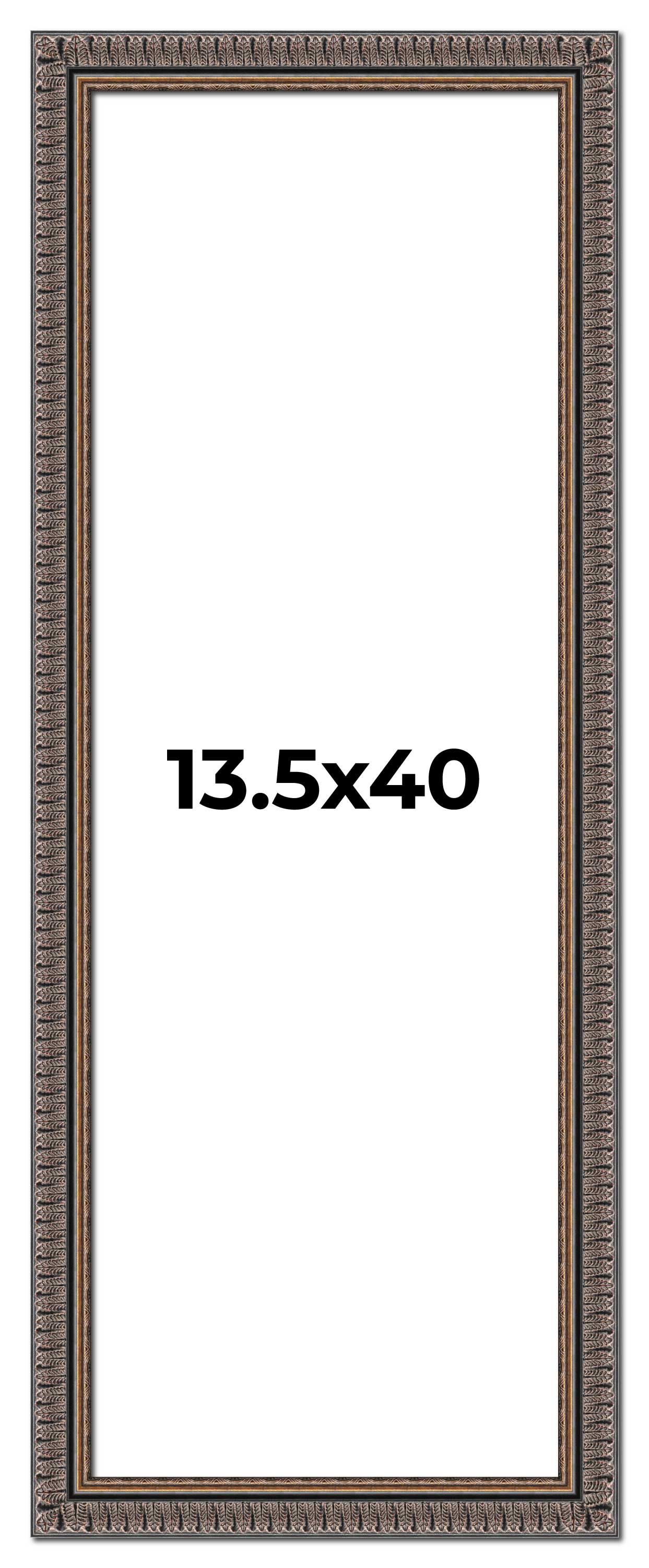 Panoramic Ornate Black Picture Frame - UV Acrylic, Foam Board Backing, Hanging Hardware