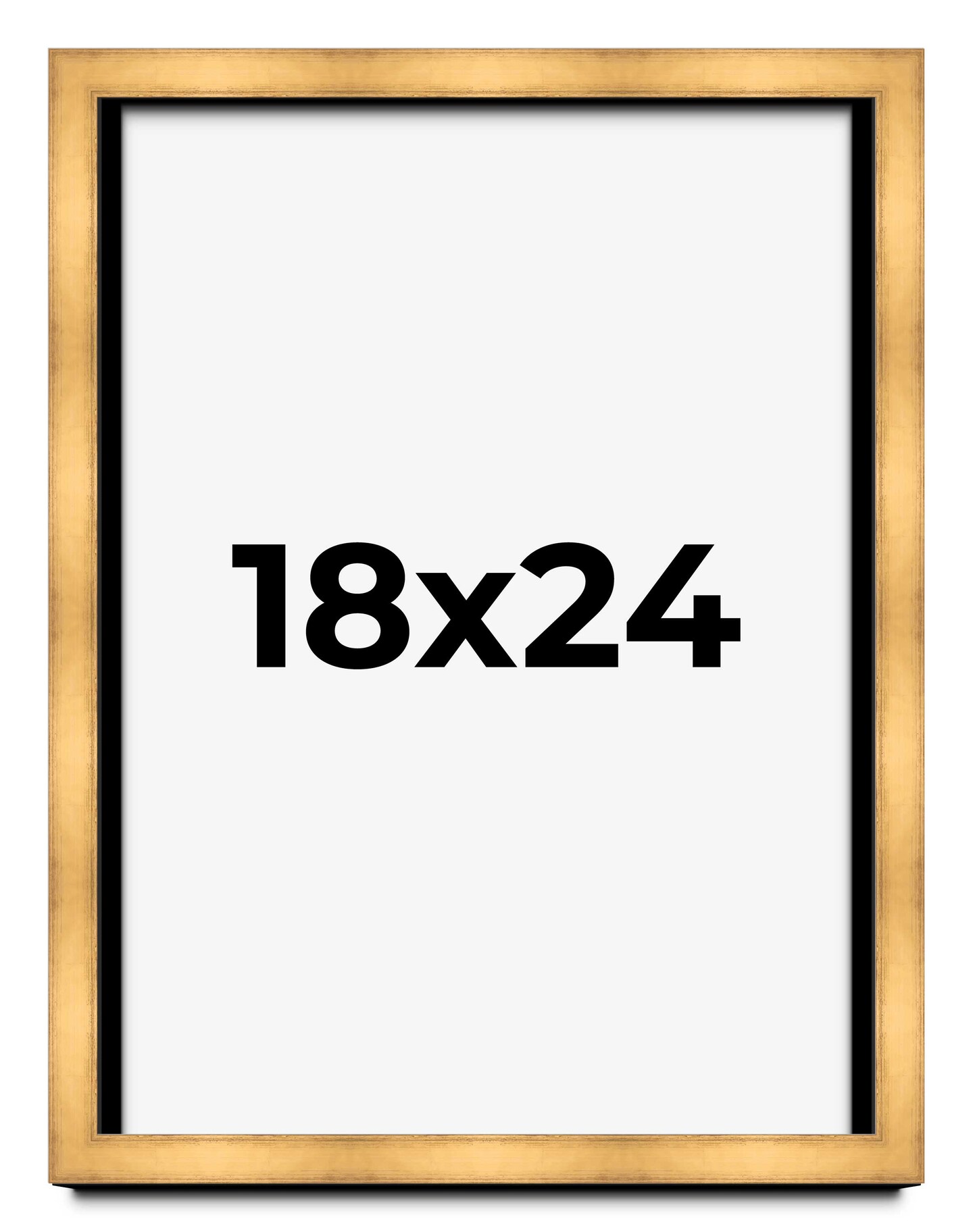 Shadow Box 1.5" Depth Gold Picture Frame - UV Acrylic, Backing, Hanging Hardware