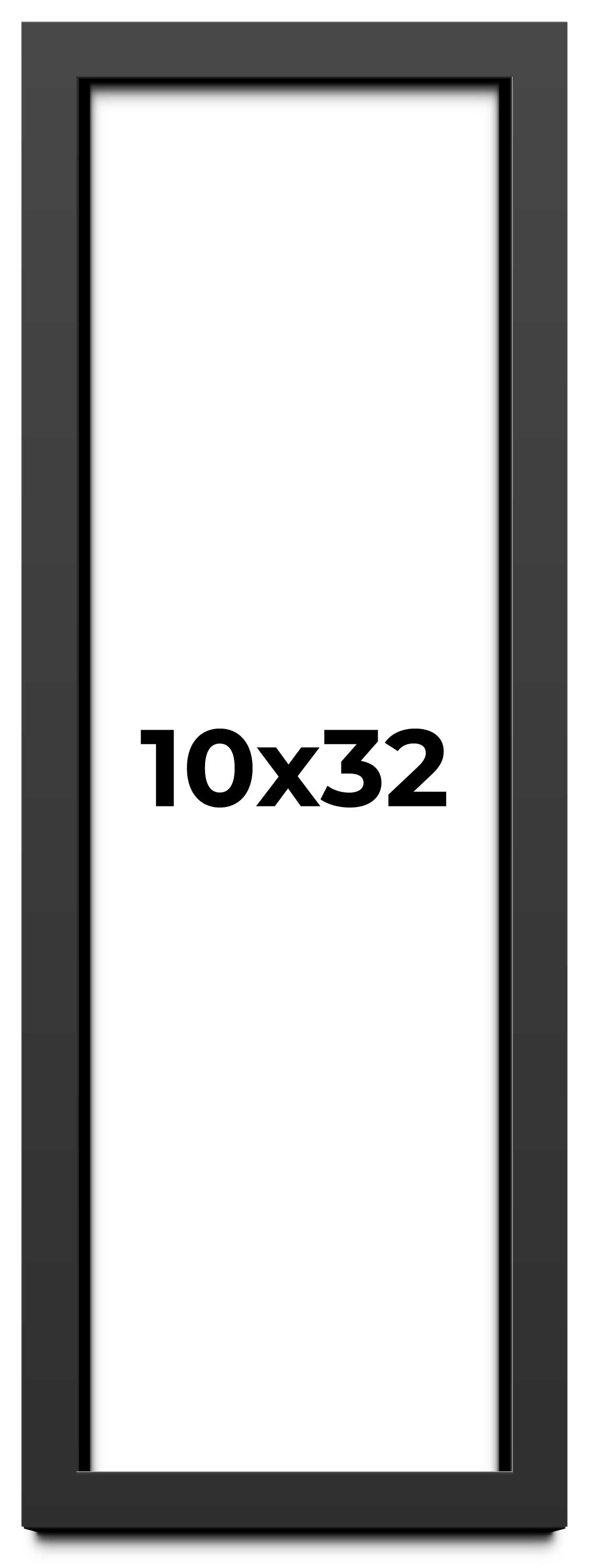 Panoramic Flat Black Picture Frame - UV Acrylic, Foam Board Backing, Hanging Hardware