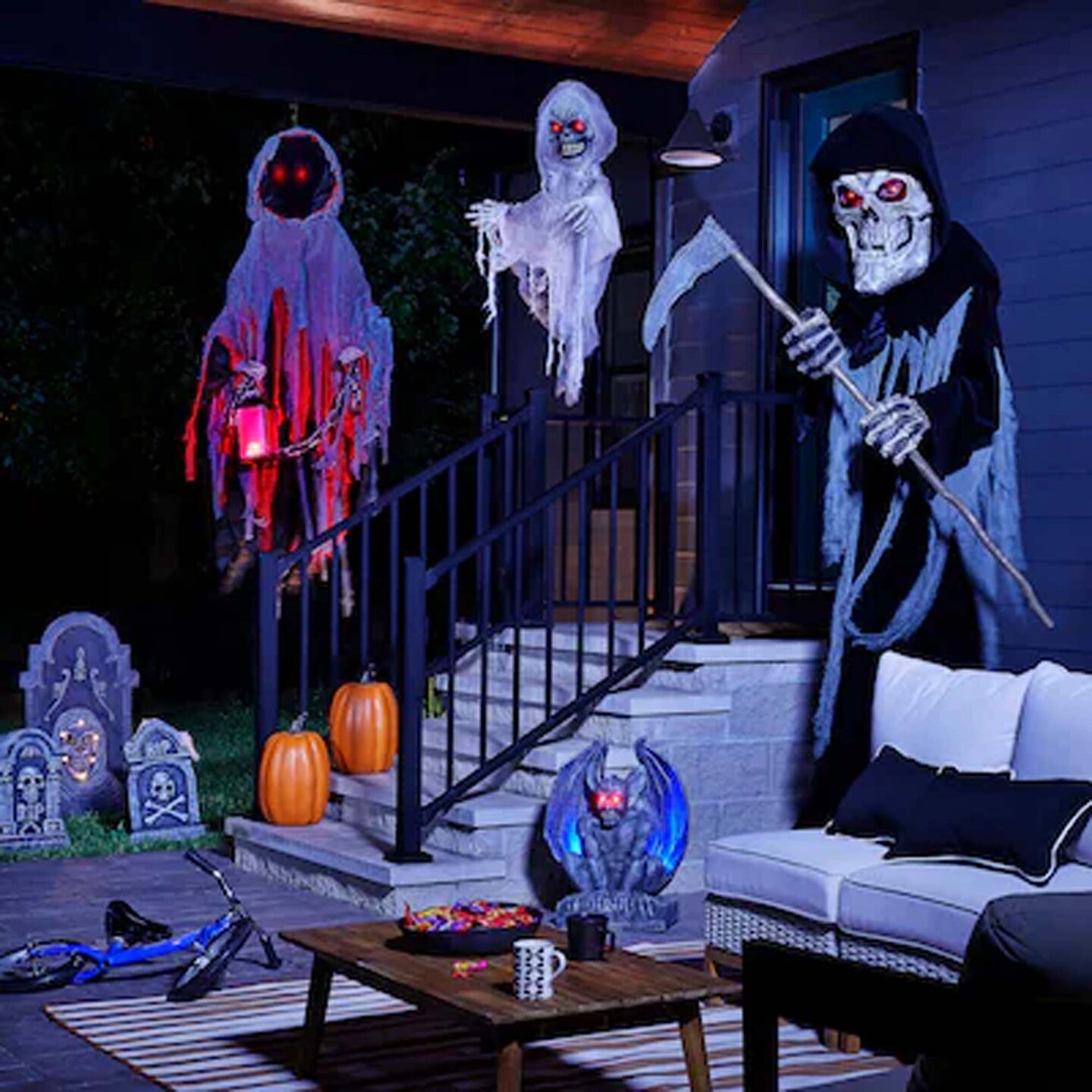 1.5 FT Haunted Beware RIP Yard Tombstones for Halloween