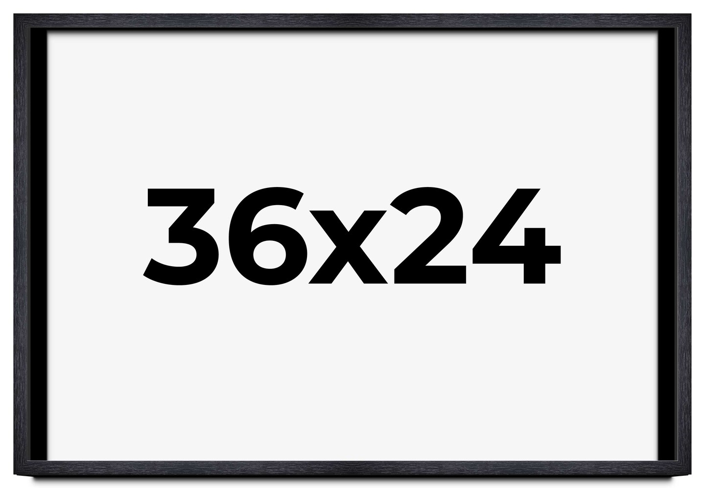 36x24 Shadow Box 1" Depth Black Picture Frame - UV Acrylic, Backing, Hanging Hardware