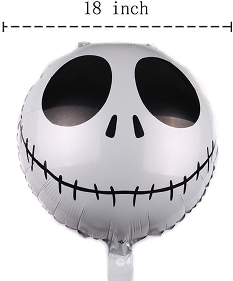 20PCS Halloween Skull Skeletons Foil Balloons Party Decorations Supplies - Happy Halloween Skull Party Decorations for Day of the Dead Party Supplies Decorations