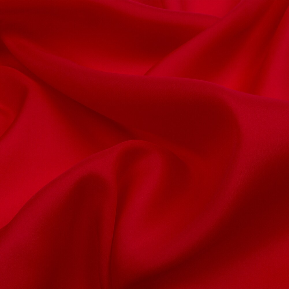 1 Yard Vibrant Red Silk Satin Face Organza Fabric for Evening Gowns 54" Width