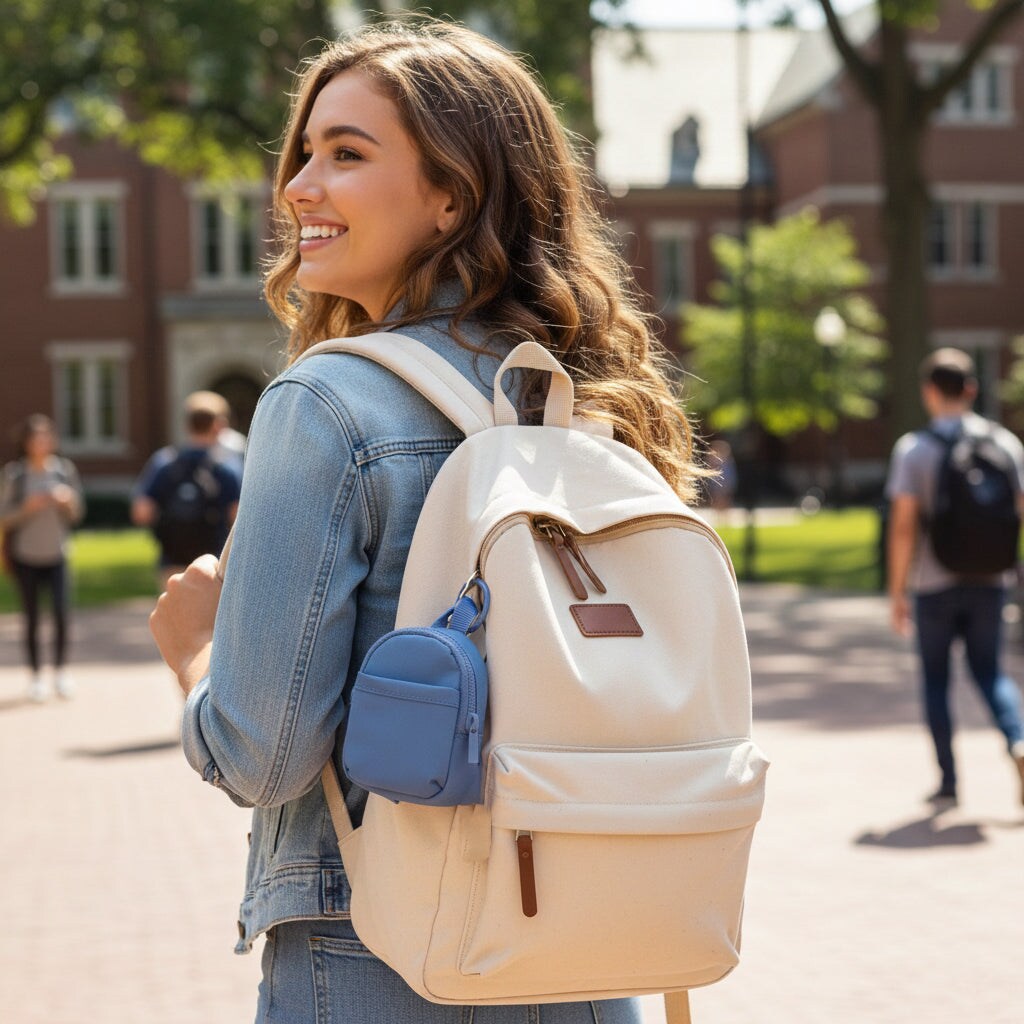 packlab Micro Nano Backpack Keychain - Blue Mini Backpack Coin Purse for Cards, Lip Balm & Essentials