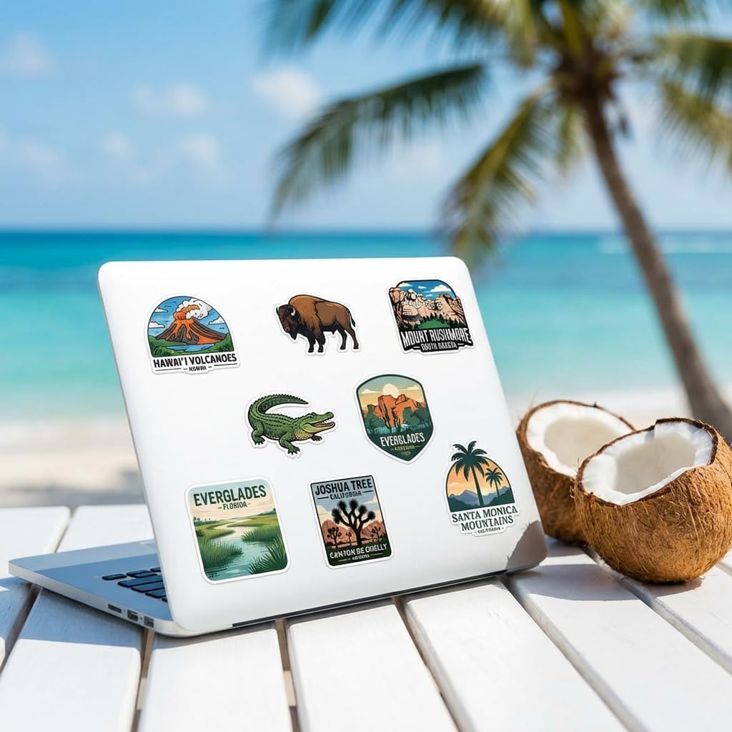 250PCS Nature Adventure Stickers Pack – Waterproof Vinyl Outdoor & Wildlife Stickers for Kids, Laptops, Water Bottles, Scrapbooks & Classroom Rewards