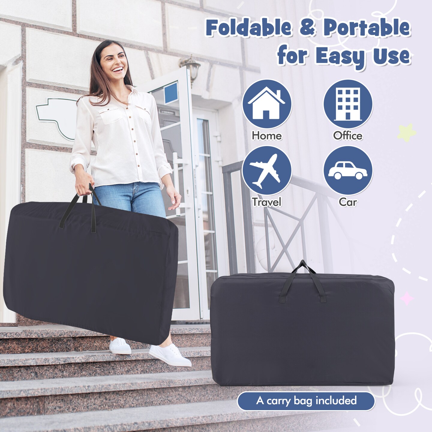 Costway Baby Bassinet Bedside Sleeper with 6-Level Adjustable Height Beige/Pink/Gray