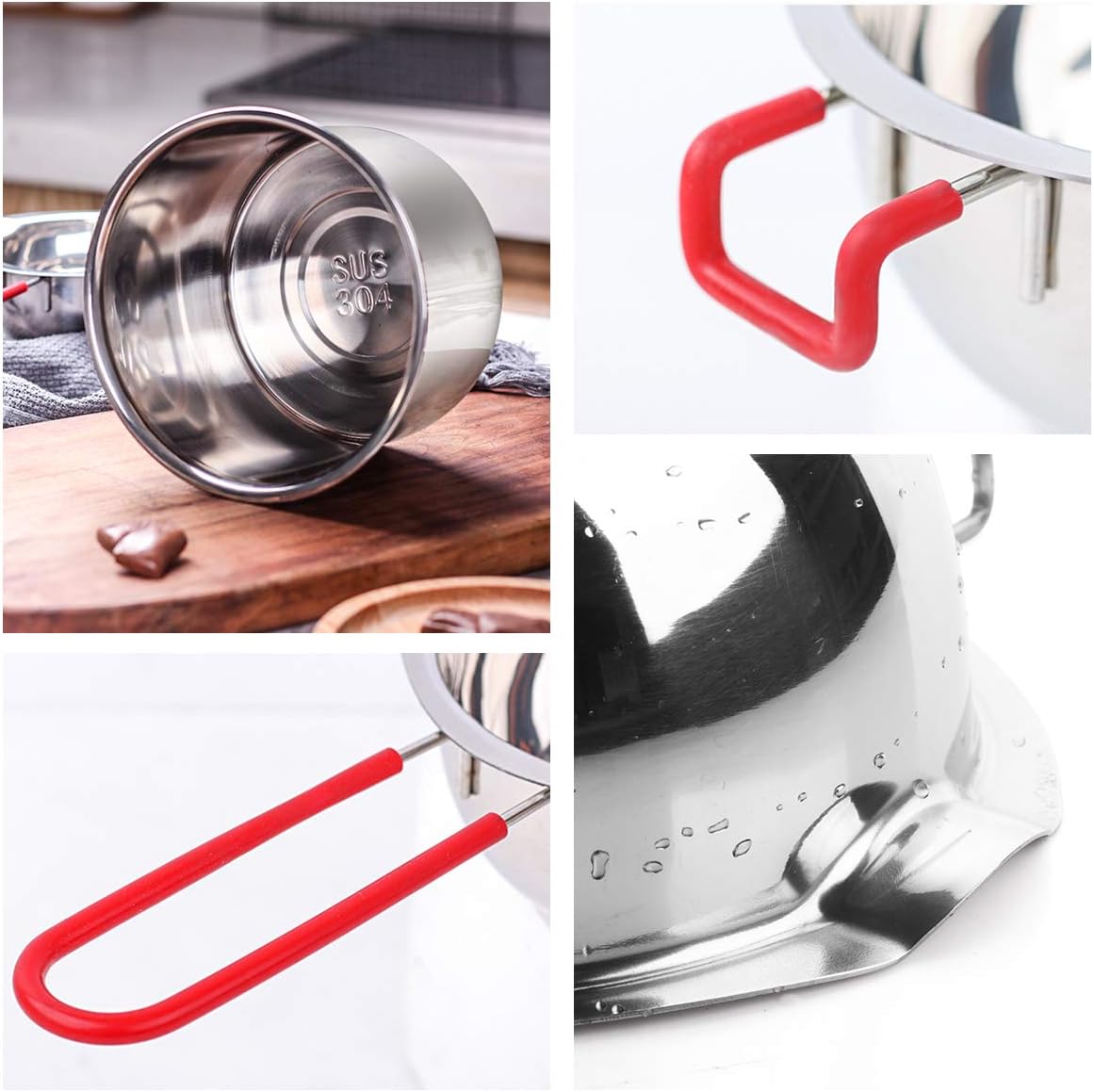 2-Pack Stainless Steel Double Boiler Pots – Chocolate, Candy, Wax, Candle, Butter Melting