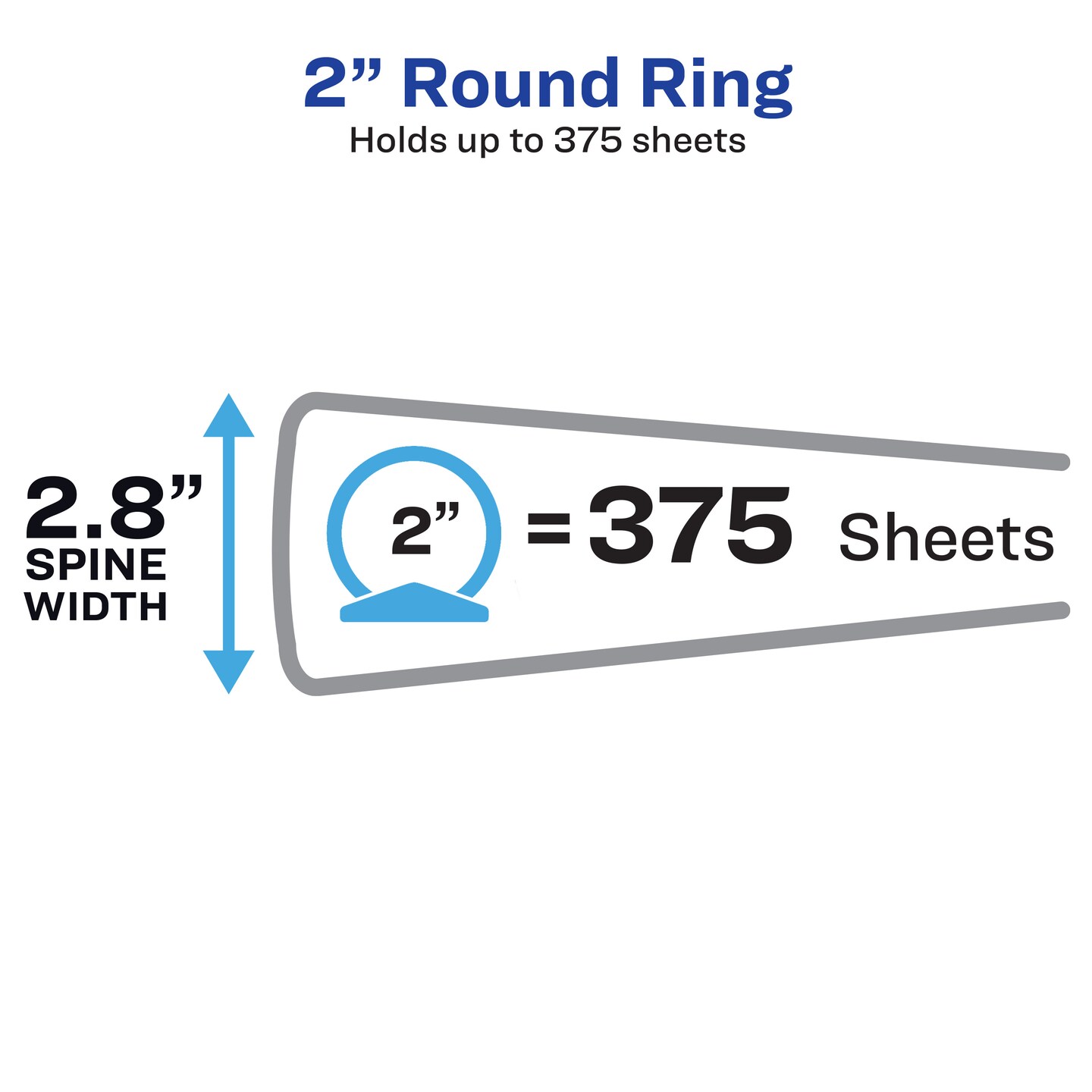 Avery Zipper 3 Ring Binders, 2&#x22; Round Rings, 375-Sheet Capacity, 2.8-Inch Wide Spine, Available in Purple or Black Binder, Color Received Will Vary (26076)