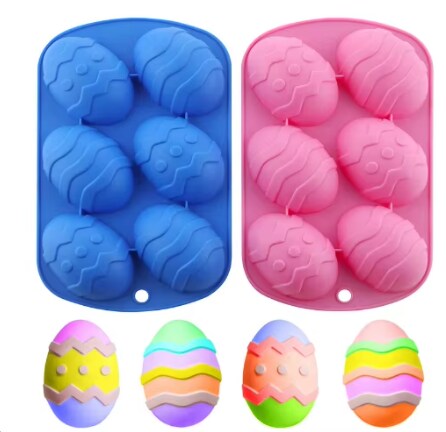 Easter Egg Shaped Silicone Mold 6 ct
