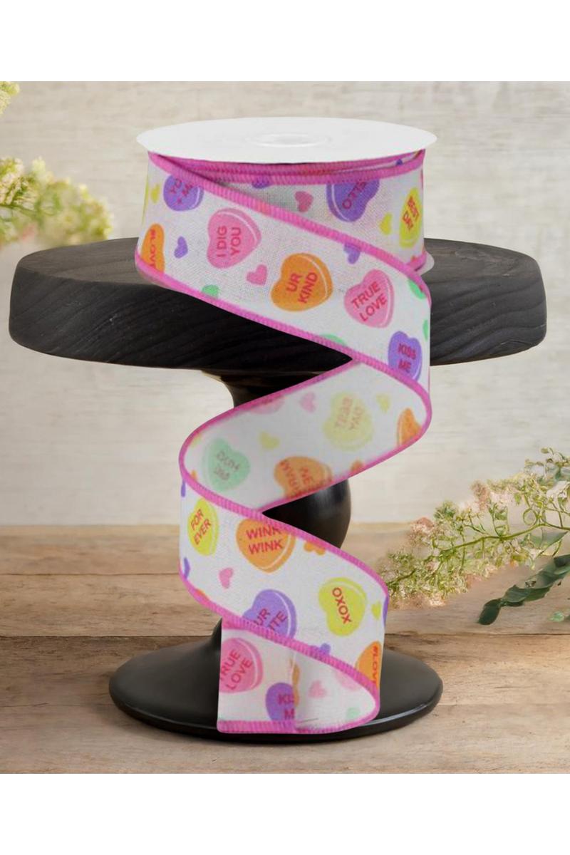 1.5&#x22; Conversation Hearts Ribbon: Royal (10 Yards)