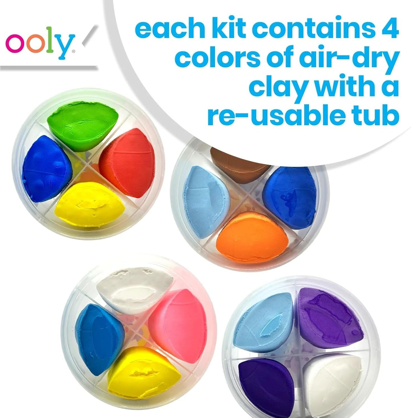 Creatibles, Easter Activities for Kids, 16 Colors Air Dry Clay Expansion Set for Crafts, Modeling Clay in 16 Colors, 4 Tubs, Airdry DIY Art Expansion Set for Kids Ages 6 and Up