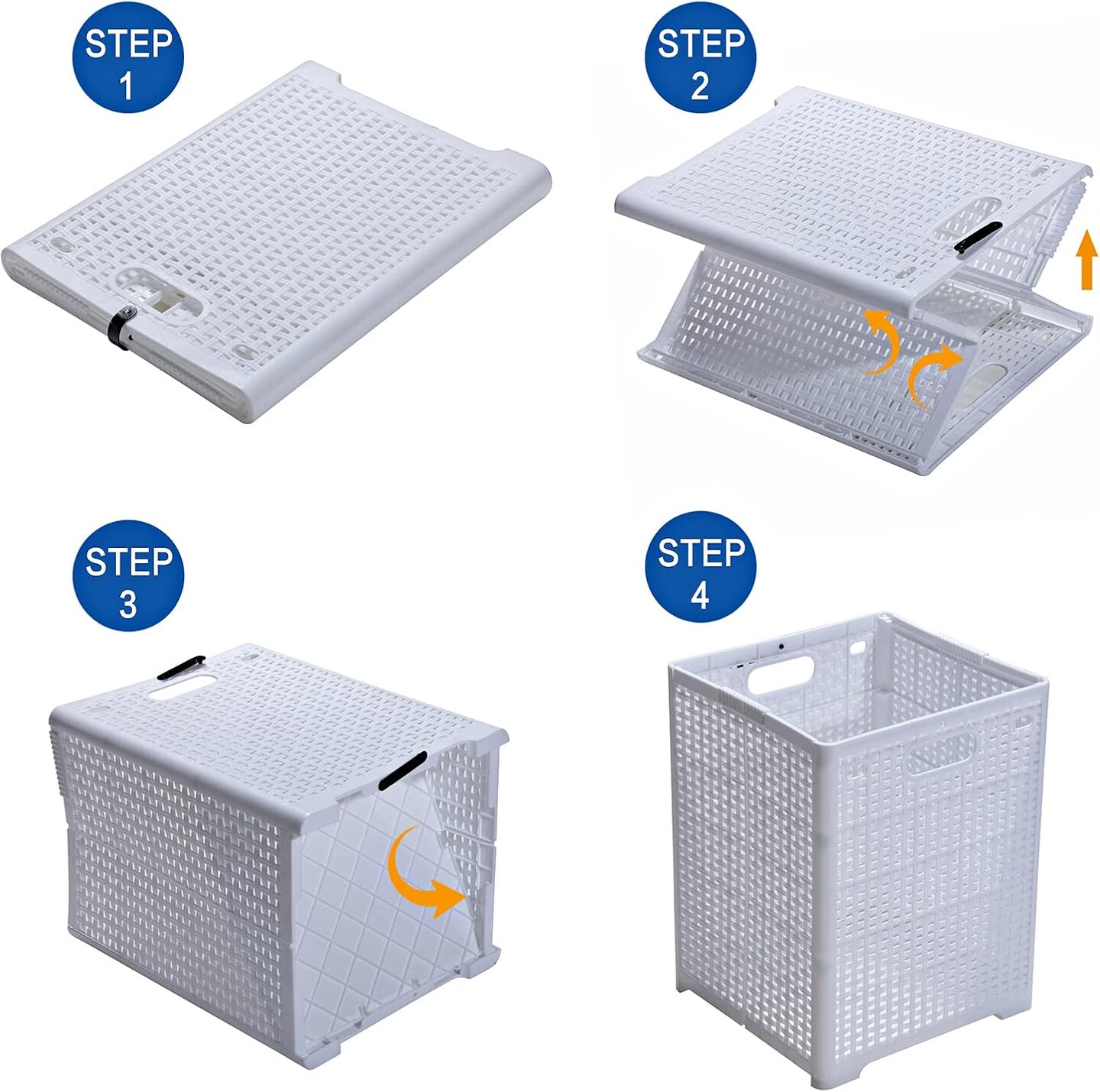 Collapsible Plastic Laundry Baskets,Foldable Laundry Hamper,Pack of 2