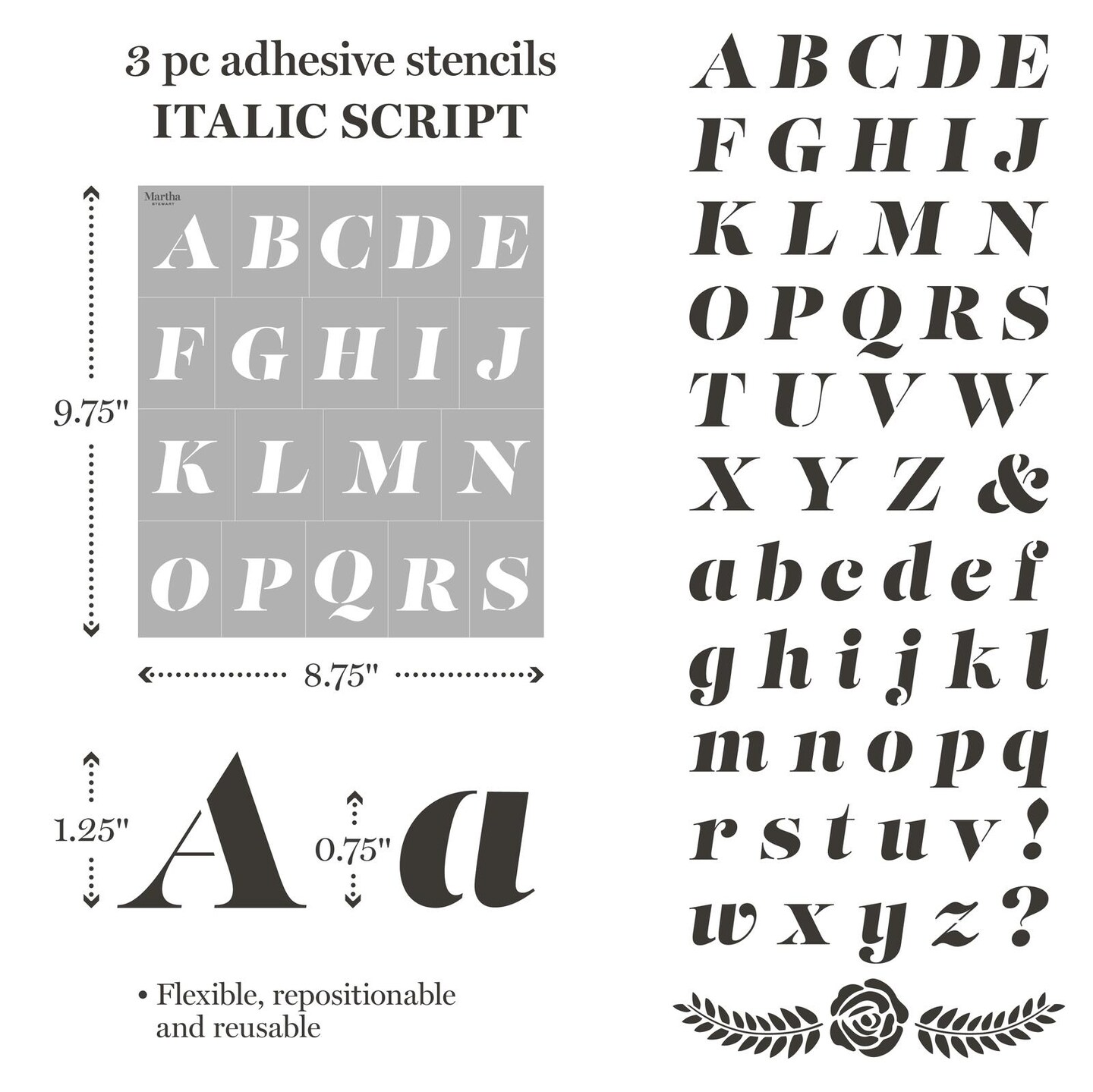 Martha Stewart&#x2122; Modern Fonts Stencil Kit - 15 pc. - 68507