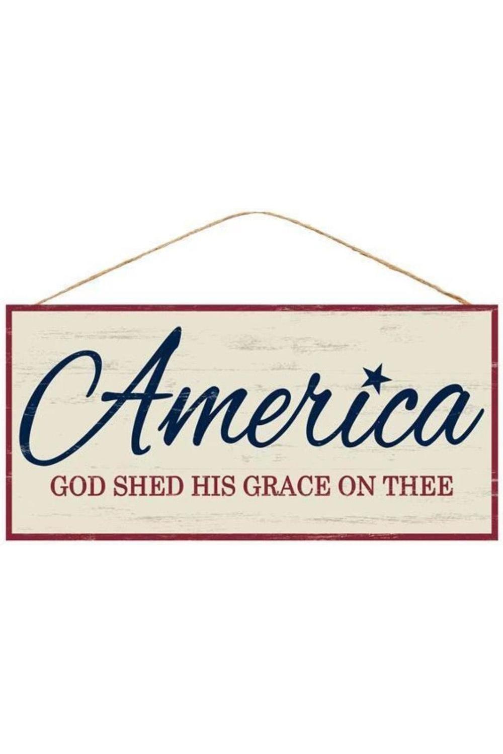 12&#x22; Wooden Sign: America God Shed Grace