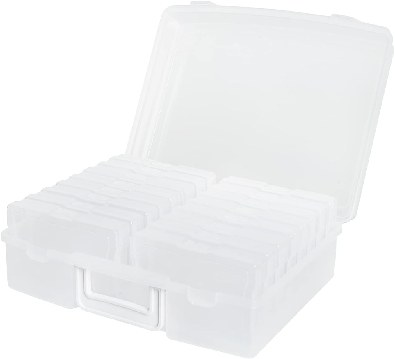 Photo Storage Organizer with 16 Transparent Inner Cases - Clear