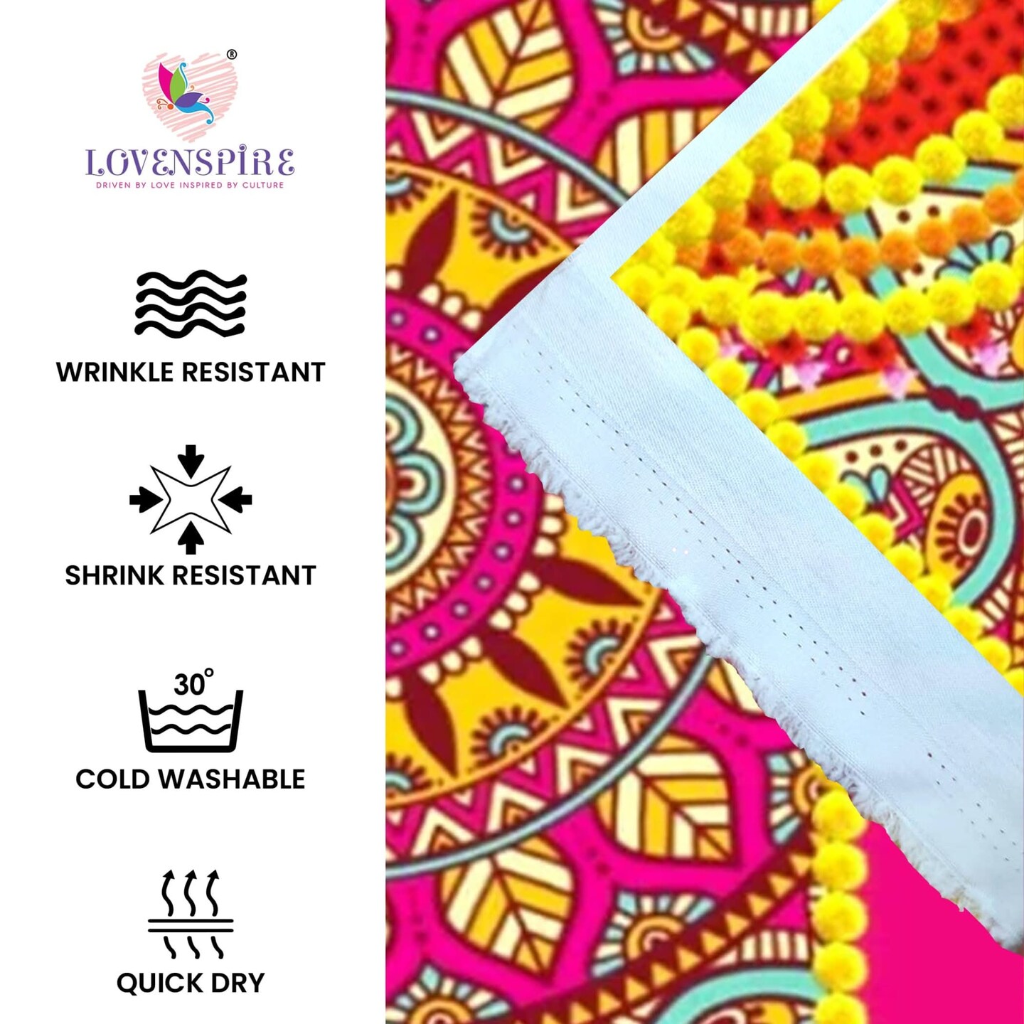 Lord Ganesh Backdrop 5x8 Feet Indian Traditional Cloth Backdrop Pooja Backdrop Indian Wall Art Photo Decor Banner Diwali Decor Wedding Backdrop Decorative Cloth Housewarming Gift