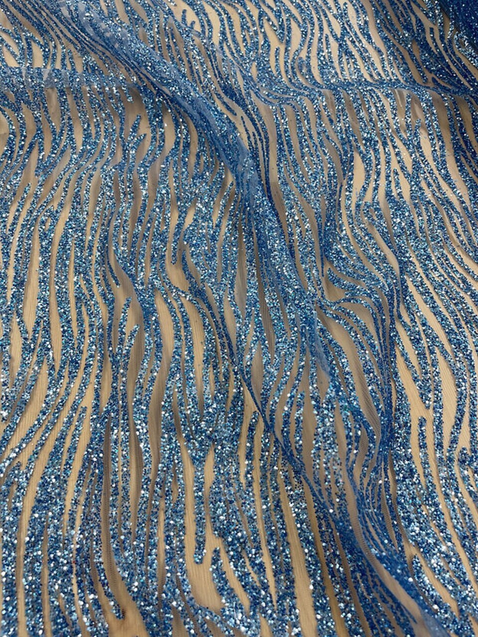 1 Yard Glitter Lace Sheer Mesh Fabric Sparkly Design Minimal Stretch 100 Percent Polyester 59/60 Inches Wide