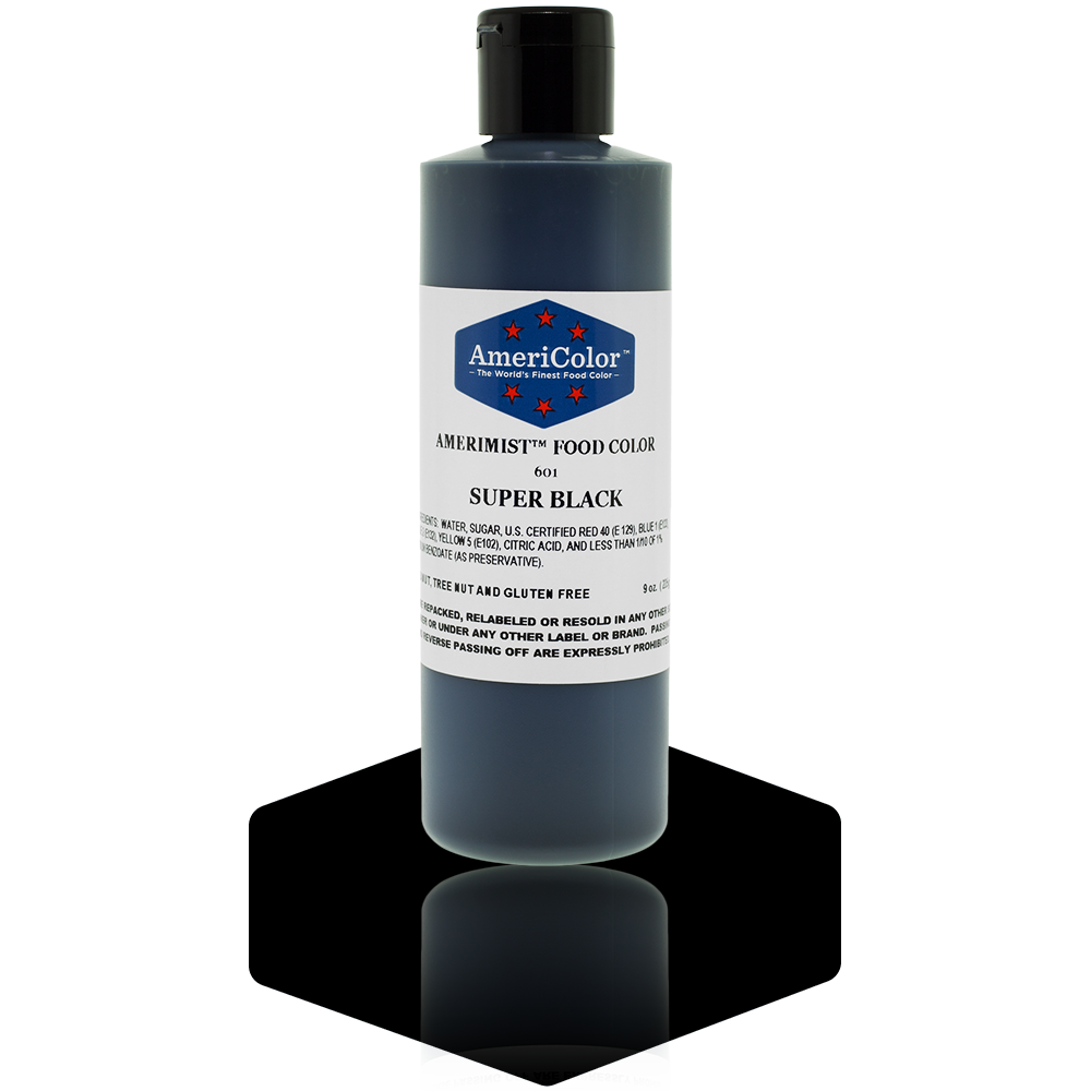 AmeriColor, Super Black, 9 Ounce, AmeriMist Airbrush Food Coloring