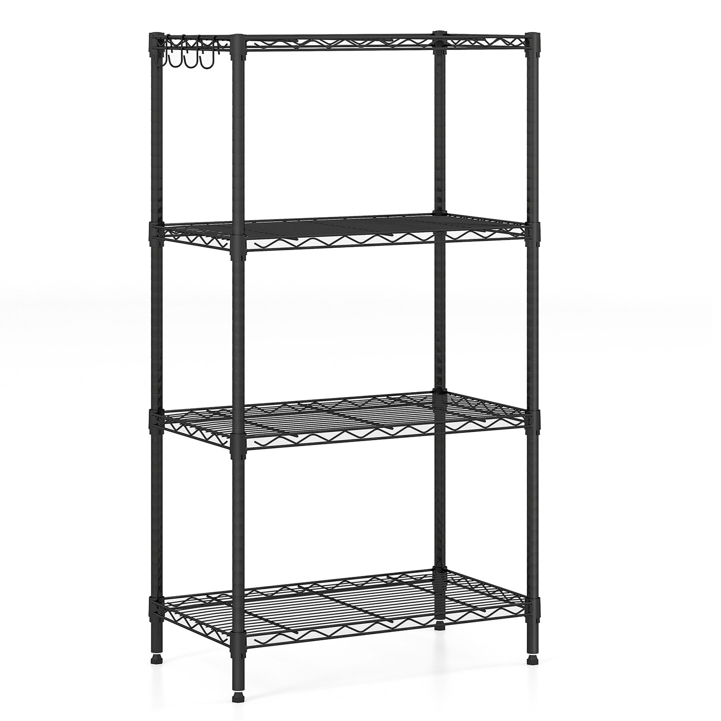 4-Tier Heavy Duty Metal Shelving Unit Adjustable Wire Rack 600 lbs Black