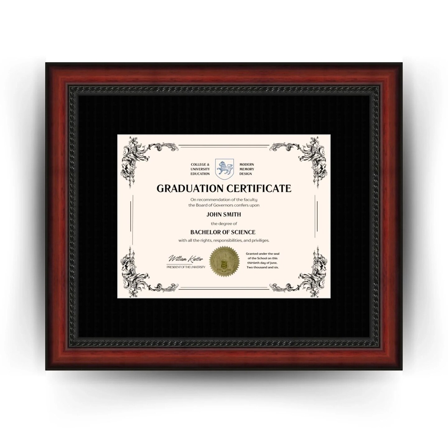Purdue University 11x14 Diploma Frame for 8.5x11 Certificate Black