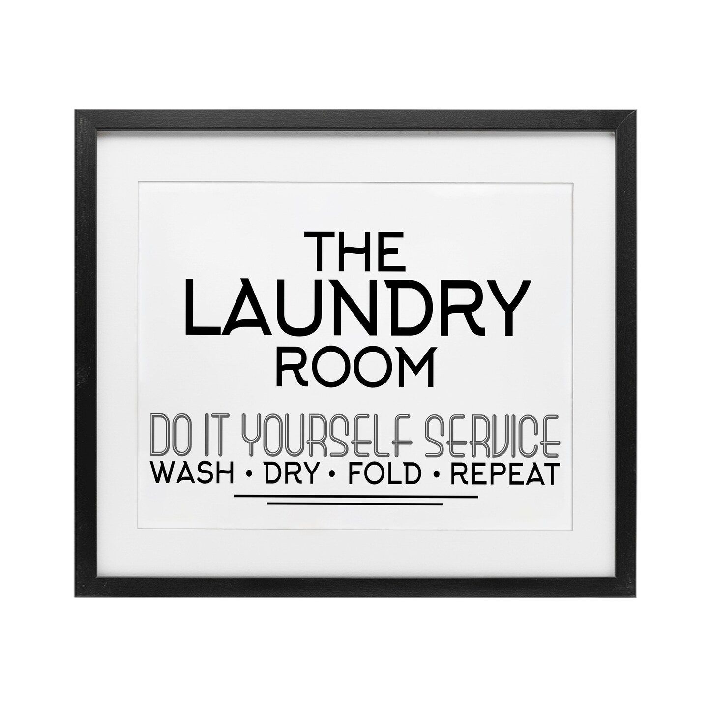 Stupell Industries Do It Yourself Laundry Minimal Framed Print Under Glass, design by Kim Allen