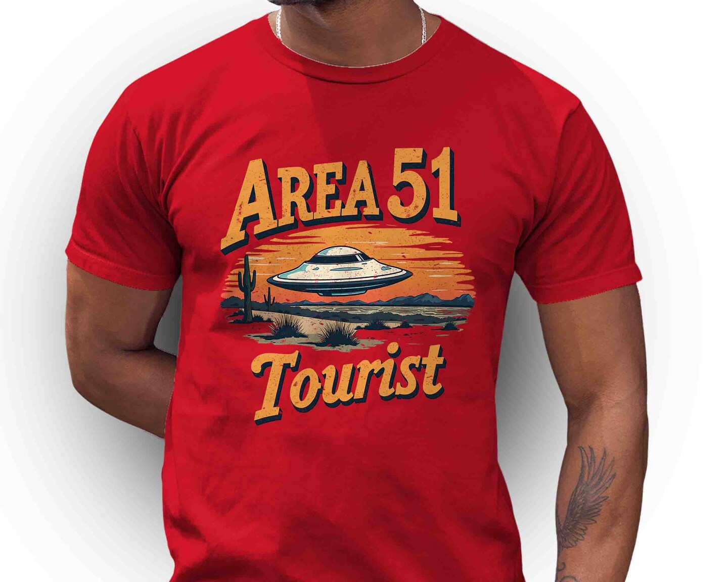 AREA 51 Tourist T-Shirt | Retro UFO Sci-Fi Tee | Alien Hunter Gift