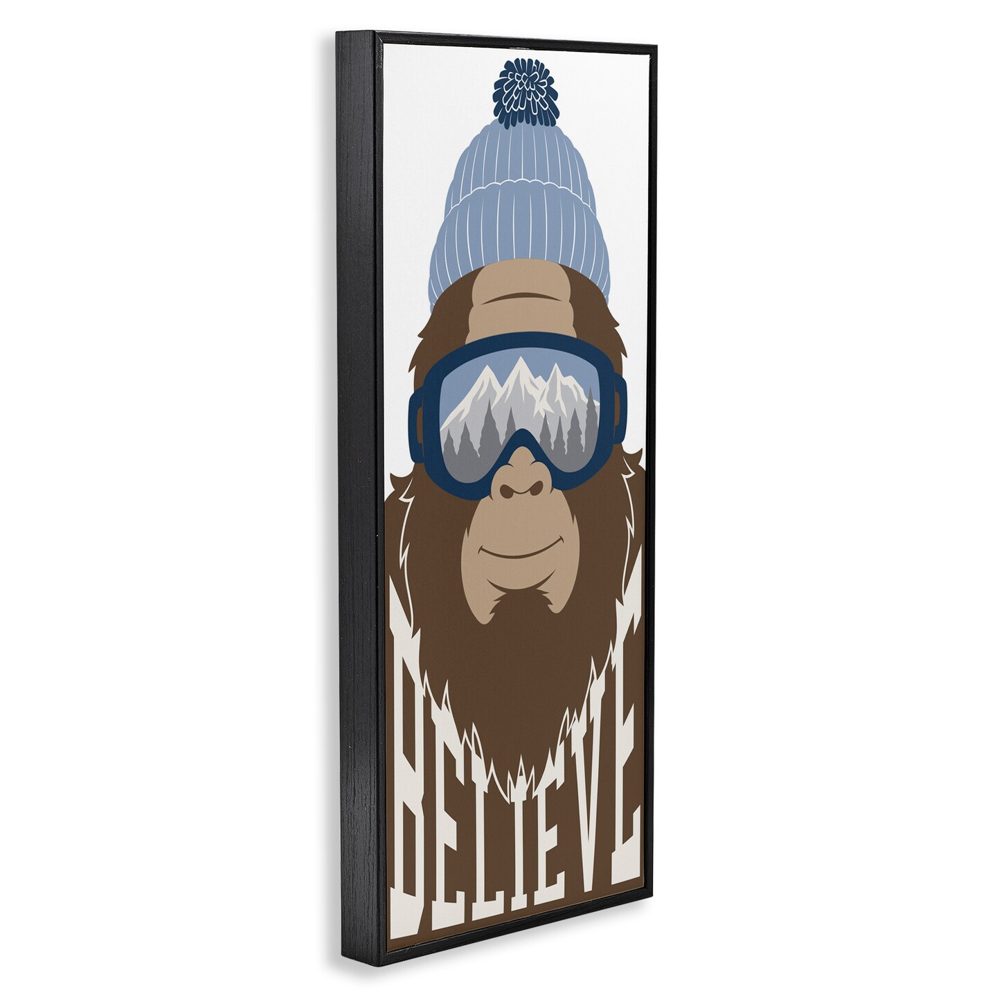 Stupell Industries Believe Winter Bigfoot Framed Giclee, design by Marcus Prime
