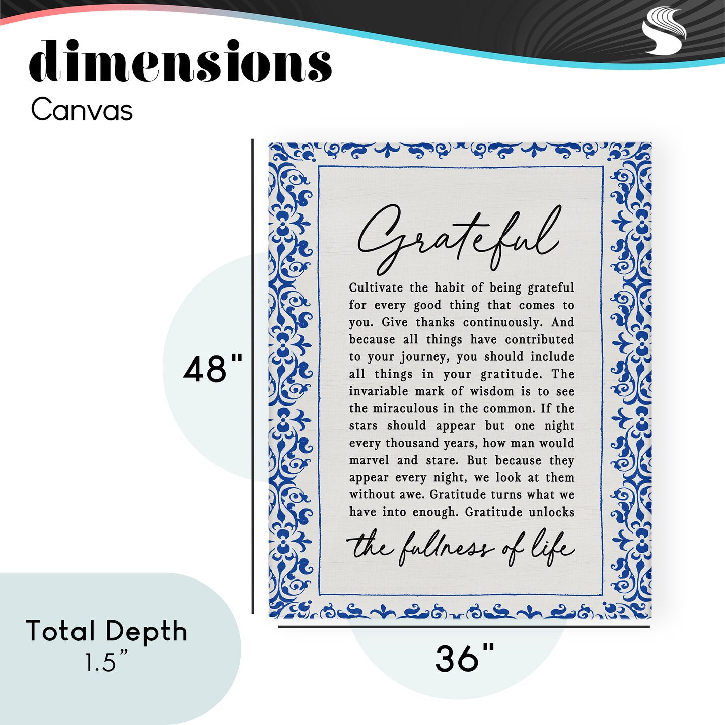 Stupell Industries Gratitude Unlocks Fullness Of Life Canvas - Thumbnail 4