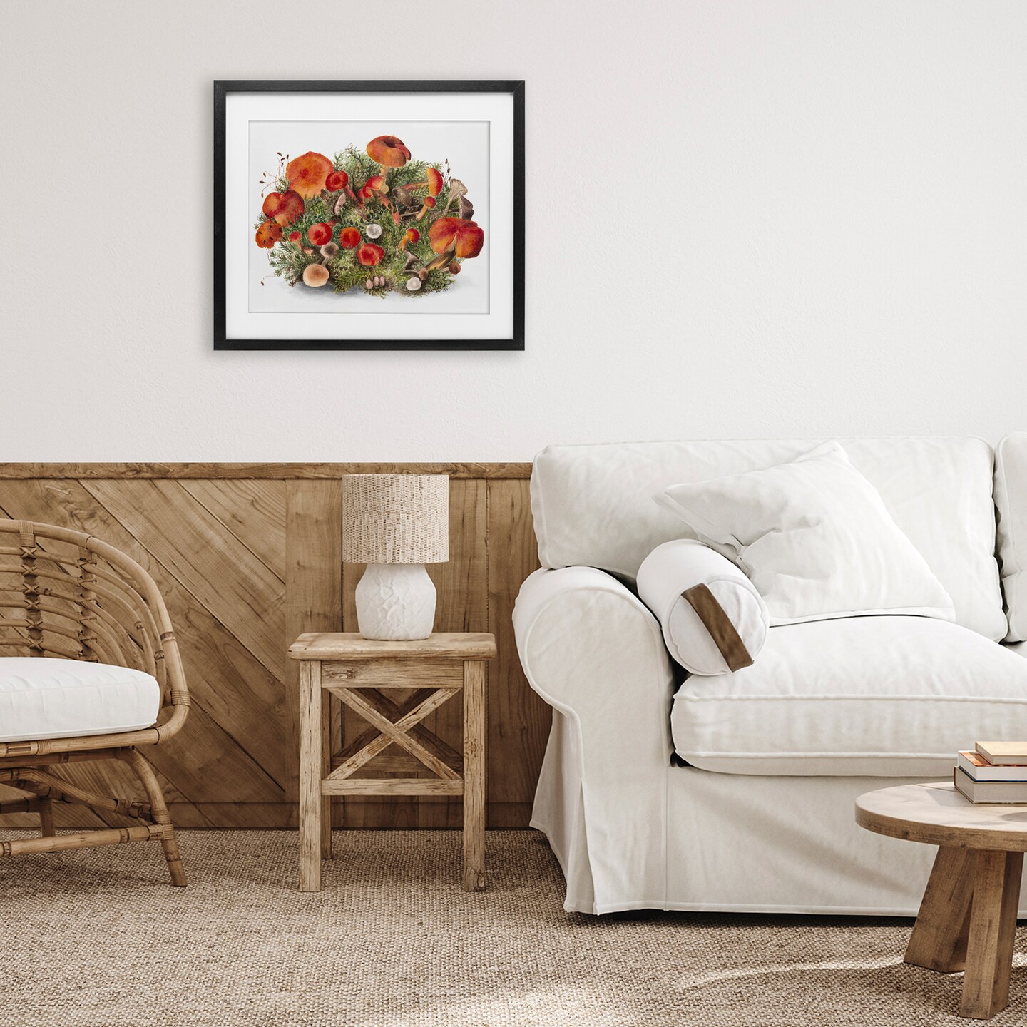 Stupell Industries Earthy Mushroom Caps Nature Framed Print Under Glass, design by Lettered and Lined